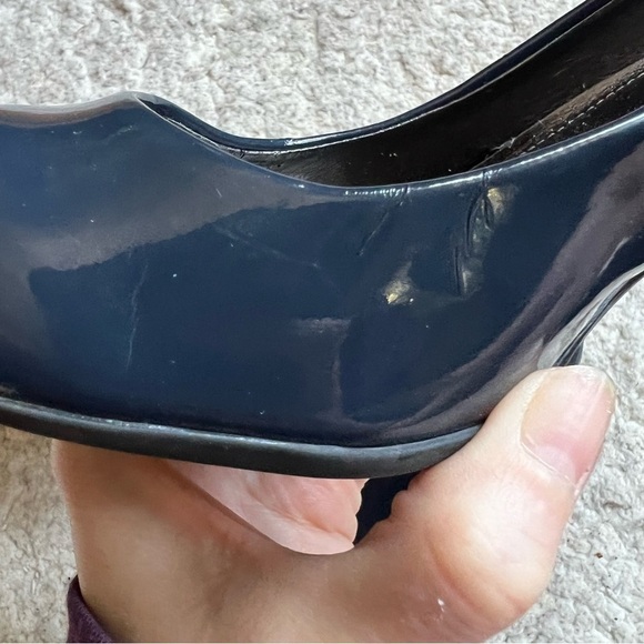 Calvin Klein NAVY High Gloss “Olive” Heels Patent Leather Pumps 10M - Picture 8 of 13